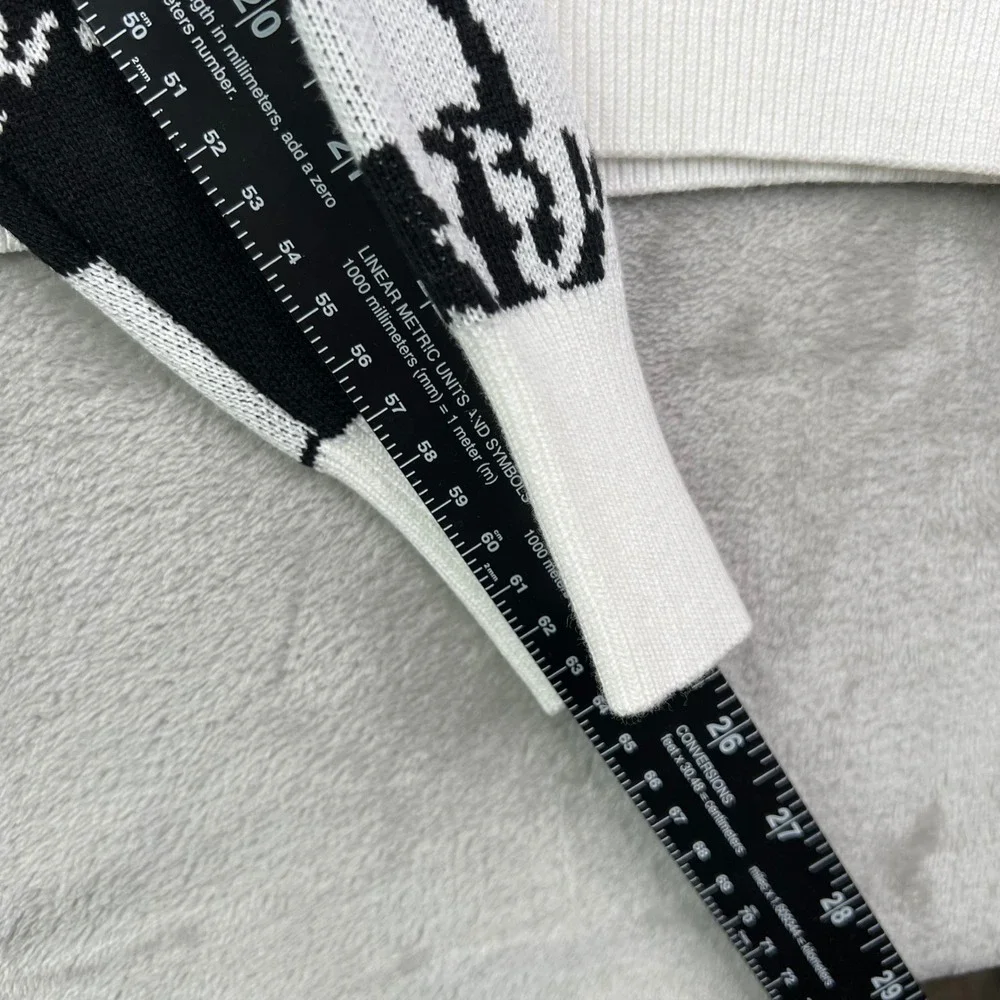 Waggle Loon Call Wildknit Crewneck‎ Sweater Mens XL White Black Bird Graphic - Picture 11 of 11